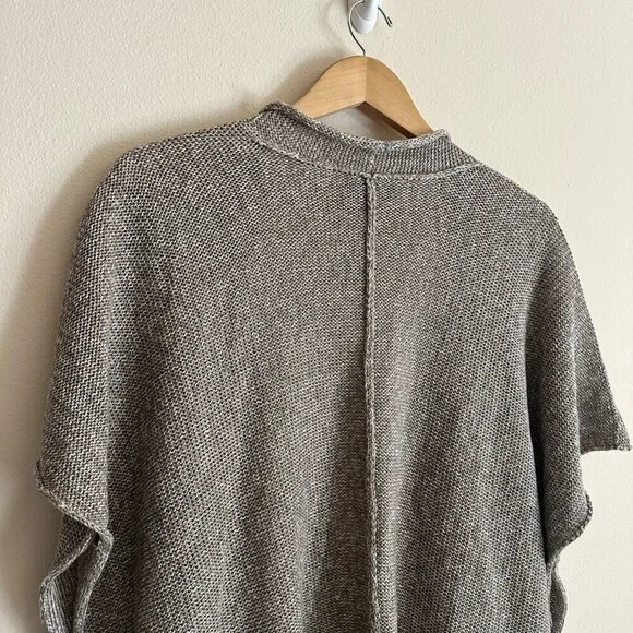Eskander Rolling Front Tabard Sweater Cardigan Coco Tweed Womens OS Lagenlook